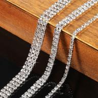 🧵 18 yards crystal rhinestone close chain trim sewing craft 1, 2, 3 rows - 2.5 mm for weeding, diy, jewelry, decor, crafting logo