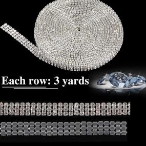 img 3 attached to 🧵 18 Yards Crystal Rhinestone Close Chain Trim Sewing Craft 1, 2, 3 Rows - 2.5 mm for Weeding, DIY, Jewelry, Decor, Crafting