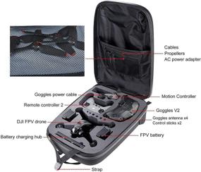 img 3 attached to Durable Waterproof Storage Bag for DJI FPV Combo - Protective Hardshell Case and Travel Backpack for FPV Drone, Goggles V2, Controller, Battery & Accessories