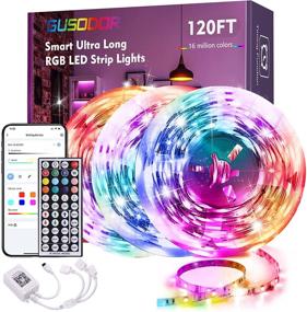 img 4 attached to GUSODOR 120ft Ultra Long RGB LED Lights: Smart Color Changing Strip Lights for Bedroom, Kitchen, Ceiling, and Party