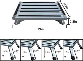 img 3 attached to 🚐 HELESIN Подножка для дома на колесах, 19x14.5-дюймовая алюминиевая платформа и лестница на 1,000 фунтов, с невскользкими резиновыми ножками, устойчива для трейлера, дома на колесах, внедорожника, кемпинга.
