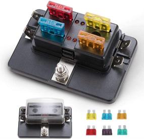 img 4 attached to BUNKER INDUST 4-Way Blade Fuse Box with LED Indicator & Protection Cover for Car Boat Marine Automotive - Includes 12Pcs Blade Fuses