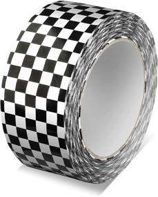 img 4 attached to Race-Inspired Checkered Flag Tape for DIY Crafts & Scrapbooking - 1.88 Inches x 100 Yards