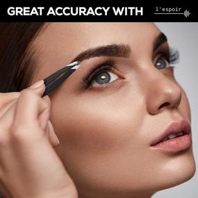 img 1 attached to L'espoir High Precision Slant Tweezers: Rust-Free Stainless Steel, Perfect Alignment - Best for Daily Beauty Routine