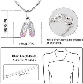 img 3 attached to 💎 GemsChest 925 Sterling Silver Ballerina Necklace: Sparkling Cubic Zirconia Ballet Slippers Jewelry for Women, Girls, Teens & Dancers