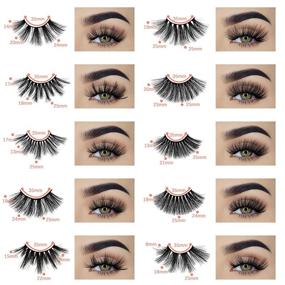 img 3 attached to FARRED Wholesale 25mm Faux Mink Lashes - 30 Pairs with 10 Styles - Bulk Long Dramatic 6D Fake Eyelashes Strip Volume Lashes - Synthetic False Eyelashes