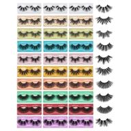 farred wholesale 25mm faux mink lashes - 30 pairs with 10 styles - bulk long dramatic 6d fake eyelashes strip volume lashes - synthetic false eyelashes logo