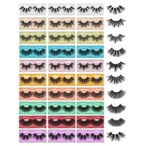 img 4 attached to FARRED Wholesale 25mm Faux Mink Lashes - 30 Pairs with 10 Styles - Bulk Long Dramatic 6D Fake Eyelashes Strip Volume Lashes - Synthetic False Eyelashes