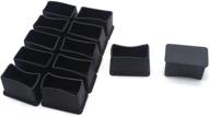 🪑 antrader 12-pack black furniture rubber feet pads - table chair leg covers & protectors, 1.18" x 0.59 logo