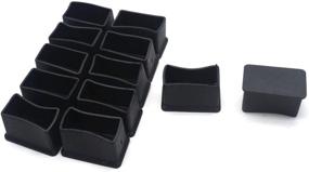 img 3 attached to 🪑 Antrader 12-Pack Black Furniture Rubber Feet Pads - Table Chair Leg Covers & Protectors, 1.18" x 0.59