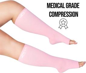 img 3 attached to 🧦 Zeta Socks Open Toe XXXL: Wide Calf Plus Size Compression for Leg Fatigue, Pain Relief & Swelling, Graduated Support, Pink - 1 Pair