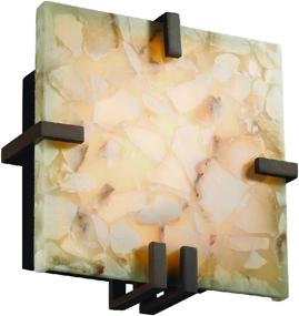 img 1 attached to 🔲 ALR-5550-DBRZ-LED1-1000 Clips Square Wall Sconce in Dark Bronze with Alabaster Rocks and LED - by Justice Design Group Lighting