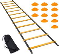 🏋️ luniquz agility ladder set - adjustable rungs for speed training drill, with drill cones for soccer, football, sports training - includes carry bag логотип