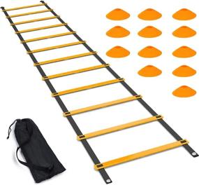 img 4 attached to 🏋️ Luniquz Agility Ladder Set - Adjustable Rungs for Speed Training Drill, with Drill Cones for Soccer, Football, Sports Training - Includes Carry Bag