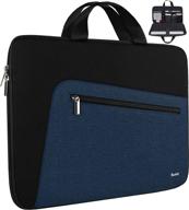 🖥️ durable laptop sleeve 15.6 inch: stylish protection case for macbook, hp, dell, acer, asus chromebook (black/blue) logo