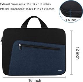 img 1 attached to 🖥️ Durable Laptop Sleeve 15.6 Inch: Stylish Protection Case for MacBook, HP, Dell, Acer, Asus Chromebook (Black/Blue)