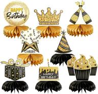 birthday centerpieces decorations double sided honeycomb logo