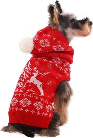 img 4 attached to Kuoser Dog Sweater and Hat Set: Christmas Reindeer Hoodie for Small to Medium Sized Pets - Cold Weather Knitwear with Removable Hat (XS-XL)