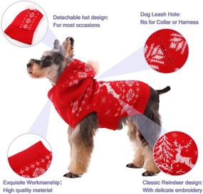 img 1 attached to Kuoser Dog Sweater and Hat Set: Christmas Reindeer Hoodie for Small to Medium Sized Pets - Cold Weather Knitwear with Removable Hat (XS-XL)