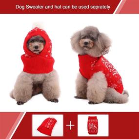 img 2 attached to Kuoser Dog Sweater and Hat Set: Christmas Reindeer Hoodie for Small to Medium Sized Pets - Cold Weather Knitwear with Removable Hat (XS-XL)