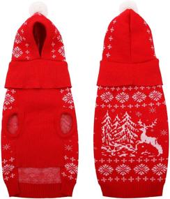 img 3 attached to Kuoser Dog Sweater and Hat Set: Christmas Reindeer Hoodie for Small to Medium Sized Pets - Cold Weather Knitwear with Removable Hat (XS-XL)