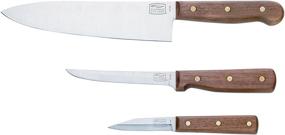 img 1 attached to 🔪 Enhanced SEO: B42 Walnut Tradition 3-Piece Prep Knife Set by Chicago Cutlery