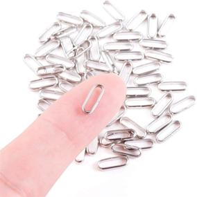 img 1 attached to 🔗 60 Pcs 304 Stainless Steel Rectangle Open Jump Rings Split Jumprings Keychain Ring for Car and Home Keys - 10x3.5mm by Airssory