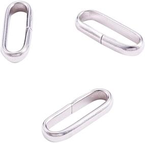 img 4 attached to 🔗 60 Pcs 304 Stainless Steel Rectangle Open Jump Rings Split Jumprings Keychain Ring for Car and Home Keys - 10x3.5mm by Airssory