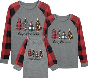 img 4 attached to Christmas Sweatshirt Family Matching Red Kids