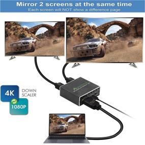 img 3 attached to 🔌 Premium 4K HDMI Splitter 1x2 4K@60Hz 4:4:4 HDR D-o-l-b-y Vision D-o-l-b-y Atmos Compatible, 18 Gbps, HDCP2.2 with Settable HDCP, EDID, and Scaling - LPC USB Power, 4K HDMI Splitter 1 in 2 Out