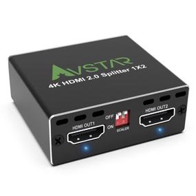 img 4 attached to 🔌 Premium 4K HDMI Splitter 1x2 4K@60Hz 4:4:4 HDR D-o-l-b-y Vision D-o-l-b-y Atmos Compatible, 18 Gbps, HDCP2.2 with Settable HDCP, EDID, and Scaling - LPC USB Power, 4K HDMI Splitter 1 in 2 Out