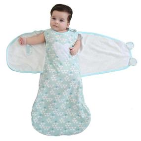 img 4 attached to Green Baby Sleeping Bag Swaddle Wearable Blanket, 6-12 Months, 100% Cotton, Unisex, 4 Seasons
