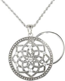 img 2 attached to Charmed Life Magnifier Necklace: Enhance Sight with 5X Zoom Glass Lens, Elegant Design, Adjustable 30 inch Chain, Lotus-inspired