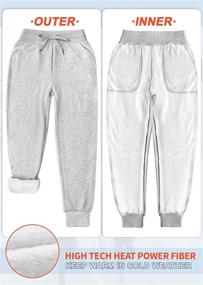 img 2 attached to 👖 IUGA Fleece Lined Women's Sweatpants with 4 Pockets - Winter Joggers for Women, Thermal Lounge and Running Pants