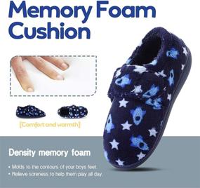 img 1 attached to 🏠 Cozy and Cushioned: Vonair Memory Foam House Slippers for Toddler and Little Kids – Warm Bedroom Shoes with Hook and Loop for Indoor/Outdoor Comfort