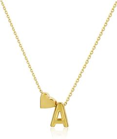 img 4 attached to Plated Initial Necklace Alphabet Jewelry