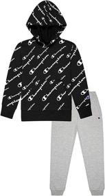 img 4 attached to Champion Hertiage Hooded Sweatshirt Heather Boys' Clothing ~ Clothing Sets