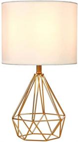 img 4 attached to SOTTAE Modern Gold Hollowed Out Base Table Lamp: Stylish Lighting for Bedroom, Living Room & Desk Space