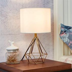 img 2 attached to SOTTAE Modern Gold Hollowed Out Base Table Lamp: Stylish Lighting for Bedroom, Living Room & Desk Space