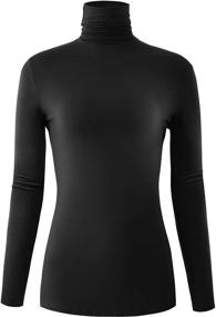 img 4 attached to 👚 Sleeve Turtleneck Stretch Shirt: Comfortable Women's Clothing for Lingerie, Sleep & Lounge