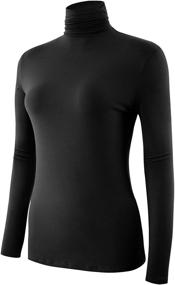 img 3 attached to 👚 Sleeve Turtleneck Stretch Shirt: Comfortable Women's Clothing for Lingerie, Sleep & Lounge