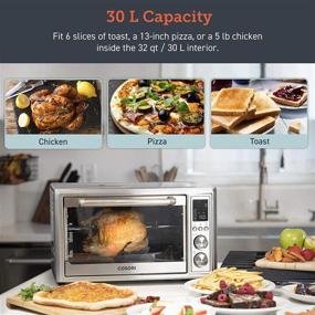 img 1 attached to COSORI Air Fryer Toaster Oven Combo CO130-AO: 30L, 12 Functions, Dehydrator & Rotisserie - Perfect Christmas Gift with Recipes & 6 Accessories Included!