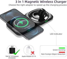 img 2 attached to 🔌 CIVPOWER 3 in 1 Charging Station: Wireless Magsafe Charger for iPhone 12/Mini/Pro/Pro Max & Qi Devices, Magnetic Wireless Charging Pad Compatible with Apple Watch Series, AirPods 2/Pro - Includes 18W Adapter