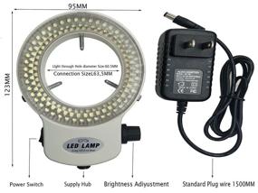 img 3 attached to 🔍 Bikani Adjustable LED Ring Light for Stereo Microscope - Model 144 with Power Adapter (White)