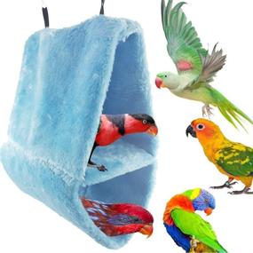 img 4 attached to Cozy Double-Layer Lint Bird Hammock: Comfy Nest House Bed for Parrot, Parakeet, Cockatiel, Conure, and More!