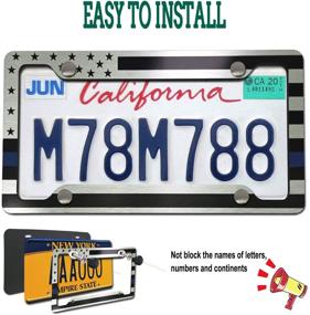 img 3 attached to American Patriotic Personalized Heavy Duty Aluminum Exterior Accessories for License Plate Covers & Frames