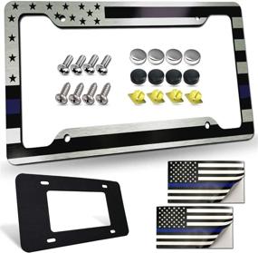 img 4 attached to American Patriotic Personalized Heavy Duty Aluminum Exterior Accessories for License Plate Covers & Frames