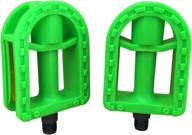 n3od3er kid's bike pedal - resin 1/2-inch spindle pedals for 12‘’-14'' bikes - green logo