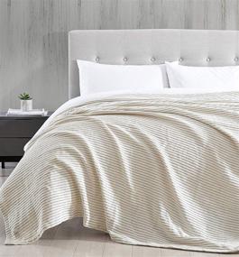 img 3 attached to 🛏️ ED Ellen DeGeneres Collection King Size Ivory Blanket - GOTS Organic 100% Cotton & Oeko-Tex Certified, Reversible, Sensitive Skin Friendly