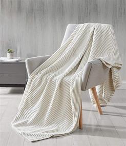 img 2 attached to 🛏️ ED Ellen DeGeneres Collection King Size Ivory Blanket - GOTS Organic 100% Cotton & Oeko-Tex Certified, Reversible, Sensitive Skin Friendly